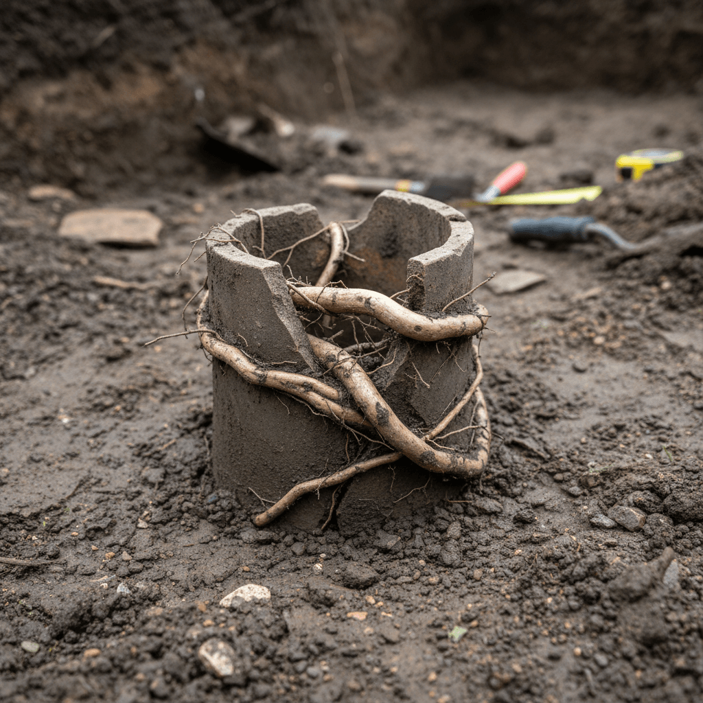 Rohrbruch durch Wurzeln