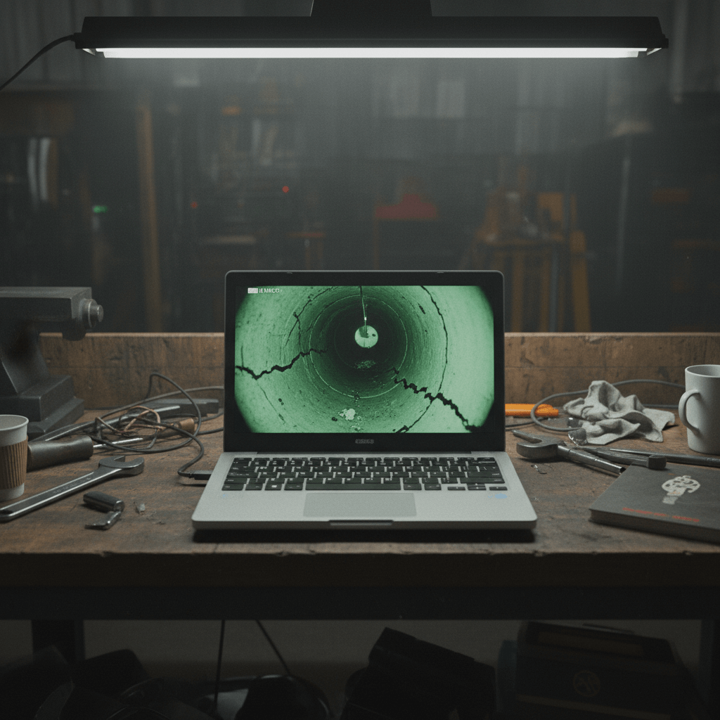 Monitorbild einer TV-Kanaluntersuchung